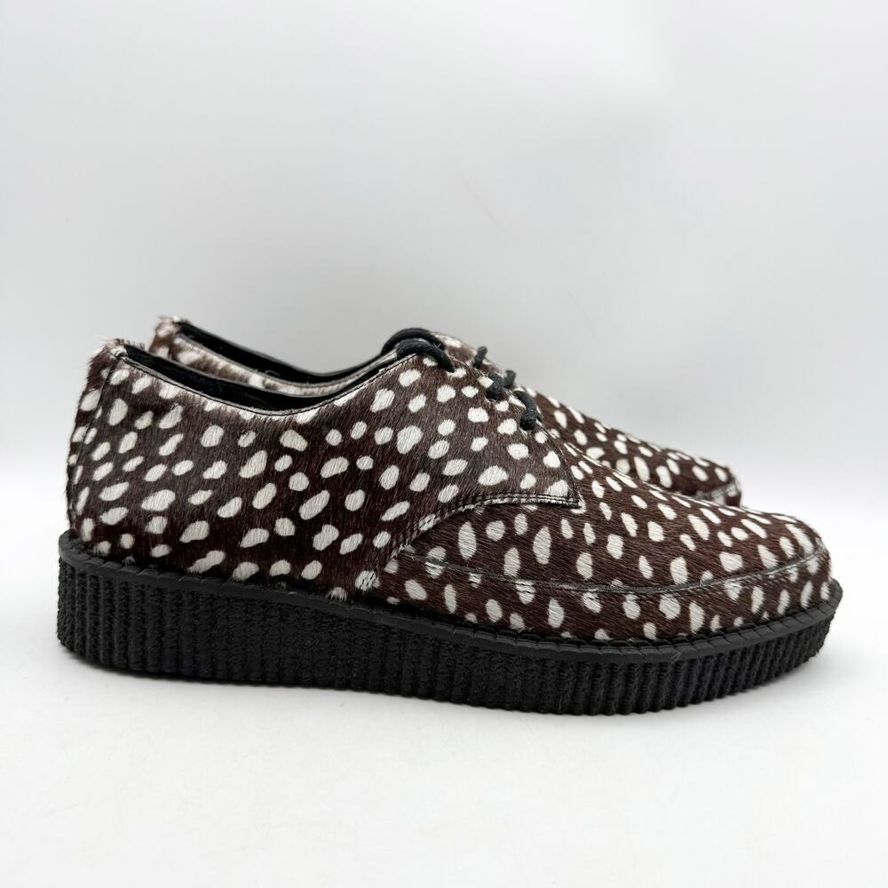 RE/DONE Womens 70s Creeper Oxford Shoe EU 40 US 10 Brown White Calf Hair NWOB